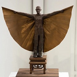 Neglected Liberty (2022) Terracotta with Rusted Patina, Bronze Gilding Wax and Fabric, 370 x 330 x 150mm,  £550
